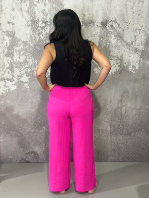 Winnie Wide Leg Dress Pant - Pink (Small - XL) - FINAL SALE