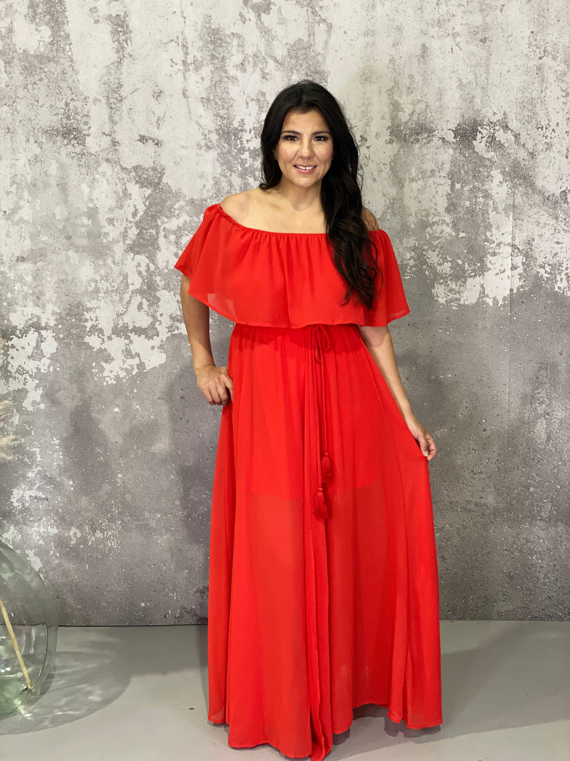 Strut your Suff Maxi Dress - Tomato Red (Small - 3X)