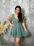 Teal Button Tiered Dress (Small - 3X)