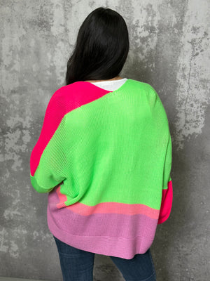 Neon Colorblock Cardgian