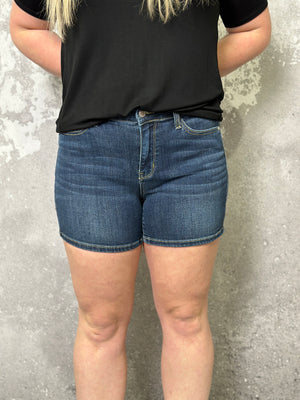 Judy Blue Dark Wash Basic Shorts (XS - 4X)-FINAL SALE